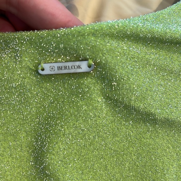 NWT Berlook Women’s Lurex Metallic One Piece Swimsuit Square Neck Bathing Suit - Picture 7 of 8